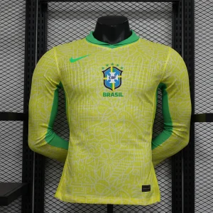 2024 Player Version Brazil Home Long Sleeve Soccer Jersey 1:1 Thai Quality