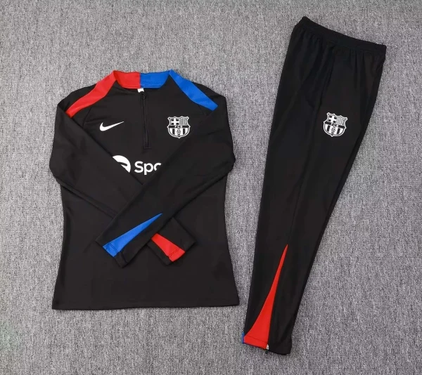 2024/2025 Barcelona Half-Pull Training Black Jersey Set 1:1 Thai quality