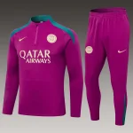 2024/2025 Psg Paris Saint-Germain Half-Pull Training Suit Rose Set 1:1 Thai Quality