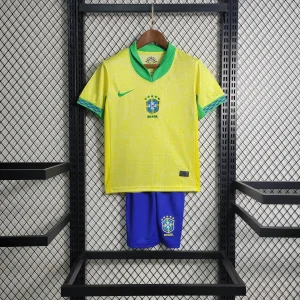 2024 Brazil Home Soccer Jersey 1:1 Thai Quality Kids Size