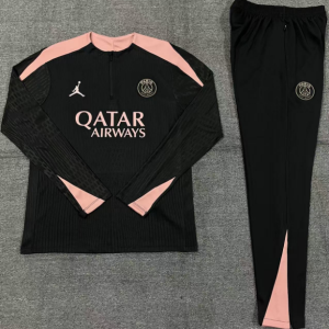 2024/2025 Psg Paris Saint-Germain Half-Pull Training Black And Pink Set 1:1 Thai Quality