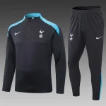 2024/2025 Tottenham Half-Pull Training Suit Black Football Shirt 1:1 Thai Quality