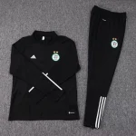 2023 Algeria National Team Half-Pull Training Suit Black Shirt