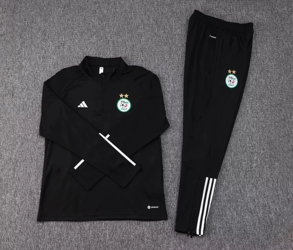 2023 Algeria National Team Half-Pull Training Suit Black Shirt