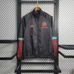 2023 Manchester United Windbreaker Jersey black red edge