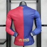 2024/2025 Player Version Long Sleeve Barcelona Home Football Shirt 1:1 Thai Quality