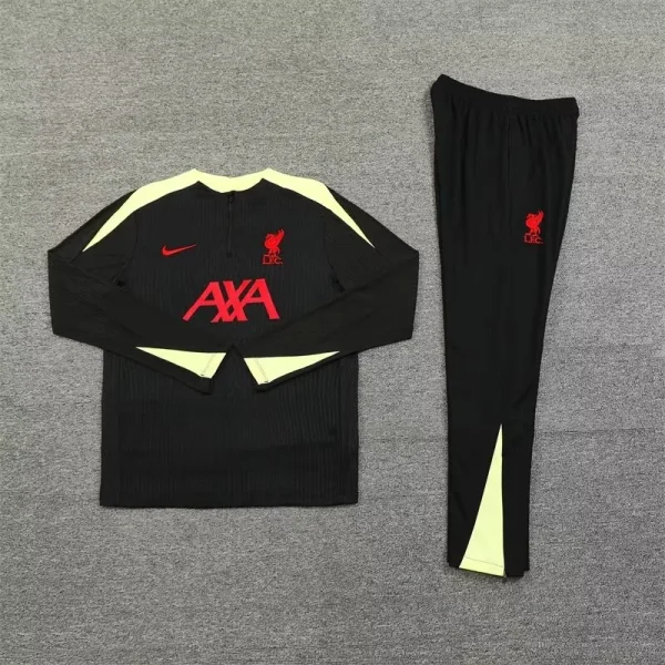 2024/2025 Liverpool Half-Pull Training Suit Yellow And Black Jersey 1:1 Thai Quality Set