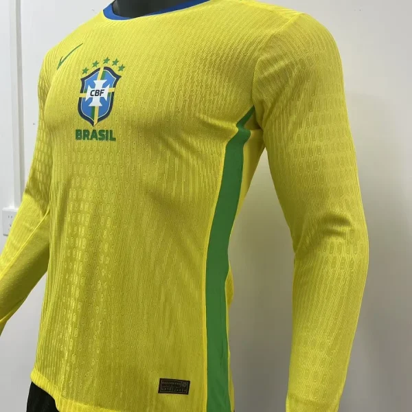 2025 Player Version Brazil Home Long Sleeve Soccer Jersey 1:1 Thai Quality