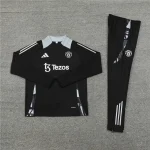 2024/2025 Manchester United Half-Pull Training Suit Black Football Shirt 1:1 Thai Quality