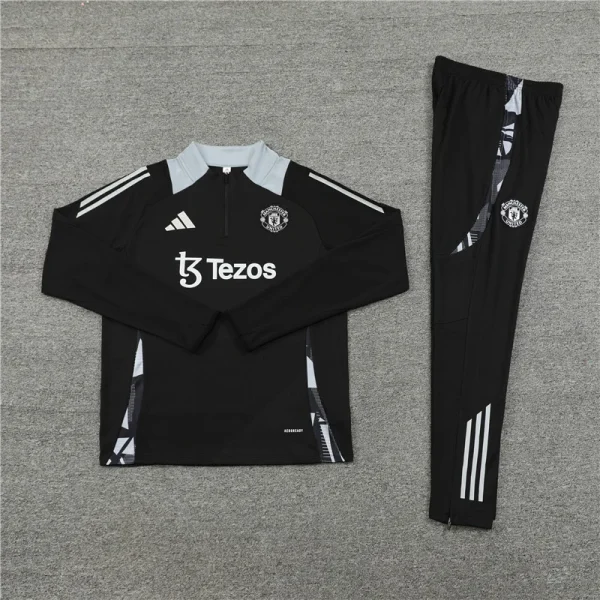 2024/2025 Manchester United Half-Pull Training Suit Black Football Shirt 1:1 Thai Quality