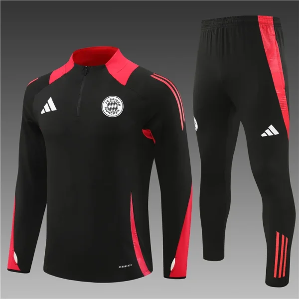 2024/2025 Bayern Munich Half-Pull Training Suit Black Football Shirt 1:1 Thai Quality