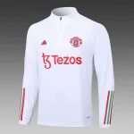 2023/2024 Manchester United Half-Pull Training Suit White Football Shirt 1:1 Thai Quality Set