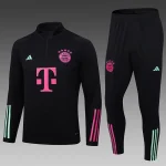 2023/2024 Bayern Half-Pull Training Suit Black Football Shirt 1:1 Thai Quality