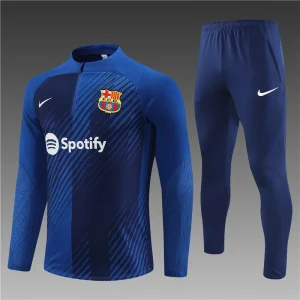 2023/2024 Barcelona Half-Pull Training Suit Colorful Blue Jersey Set