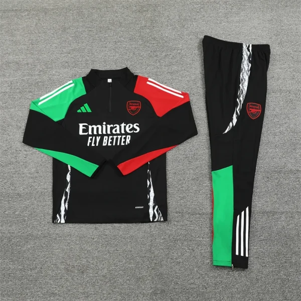 2024/2025 Arsenal Half-Pull Training Suit Black Football Shirt 1:1 Thai Quality