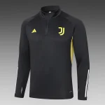 2023/2024 Juventus Half-Pull Training Suit Black Football Shirt 1:1 Thai Quality