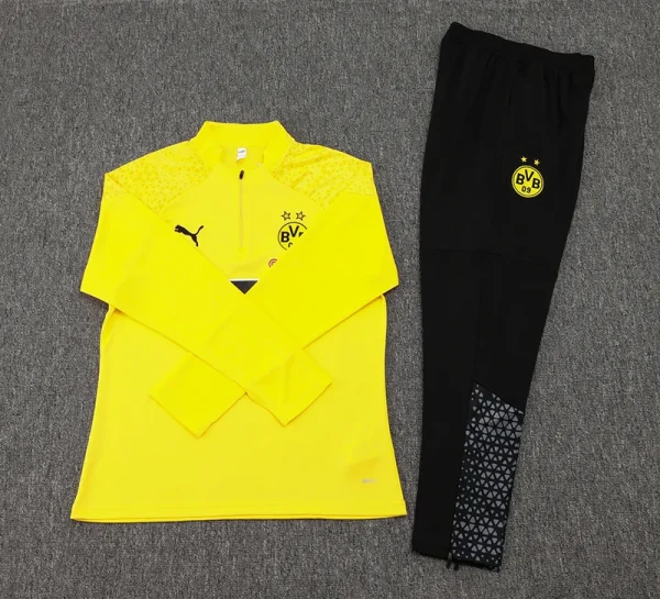2023/2024 Dortmund Half-Pull Training Suit Yellow Football Shirt