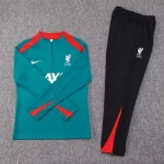 2024/2025 Liverpool Half-Pull Training Suit Green Jersey 1:1 Thai Quality Set