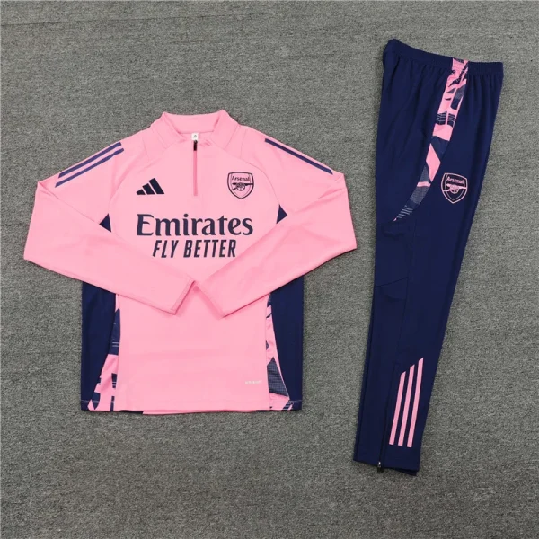 2024/2025 Arsenal Half-Pull Training Suit Pink  Football Shirt 1:1 Thai Quality