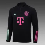 2023/2024 Bayern Half-Pull Training Suit Black Football Shirt 1:1 Thai Quality