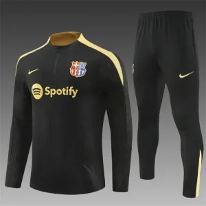 2024/2025 Barcelona Half-Pull Training Black With Gold Jersey Set 1:1 Thai quality