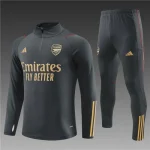 2023/2024 Arsenal Half-Pull Training Suit Dark Gray Football Shirt 1:1 Thai Quality