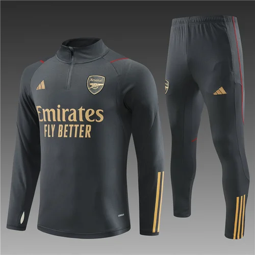 2023/2024 Arsenal Half-Pull Training Suit Dark Gray Football Shirt 1:1 Thai Quality
