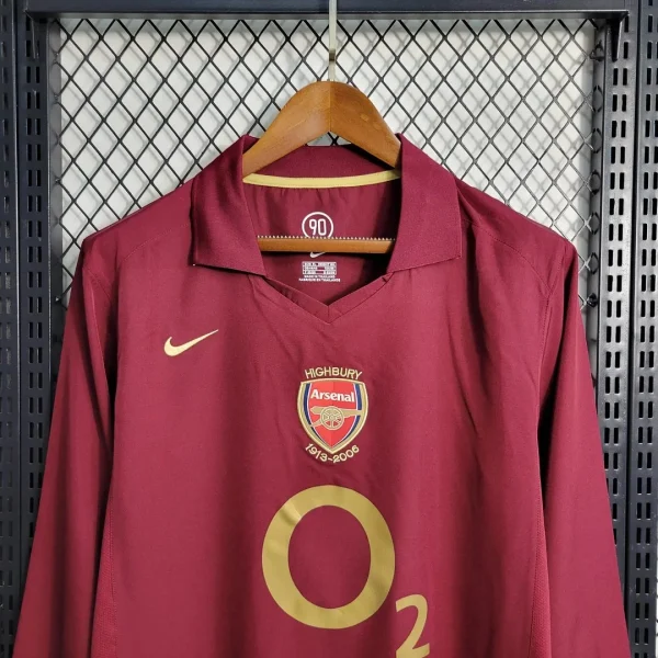 2005/2006 Long Sleeve Retro Arsenal Home Football Shirt 1:1 Thai Quality