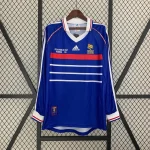 1998 Retro France Home Long Sleeve Football Shirt 1:1 Thai Quality