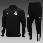 2023 Algeria National Team Half-Pull Training Suit Black Shirt