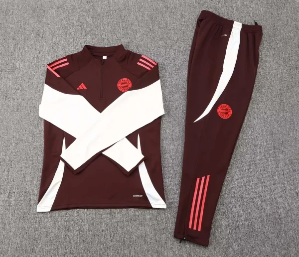 2024/2025 Bayern Munich Half-Pull Training Suit Dark Purple Football Shirt 1:1 Thai Quality