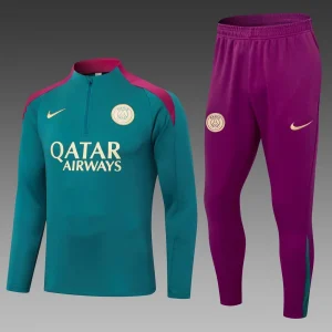 2024/2025 Psg Paris Saint-Germain Half-Pull Training Suit Blackish green Set 1:1 Thai Quality