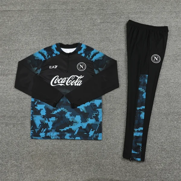 2024/2025 Napoli Half-Pull Training Suit Dark Blue football Jersey 1:1 Thai Quality