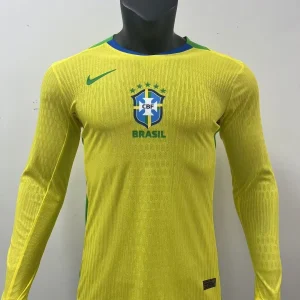 2025 Player Version Brazil Home Long Sleeve Soccer Jersey 1:1 Thai Quality