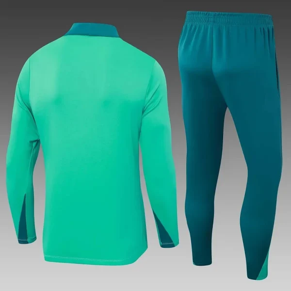 2024 Portugal Half-Pull Training Suit Green Football Shirt Set 1:1 Thai Quality