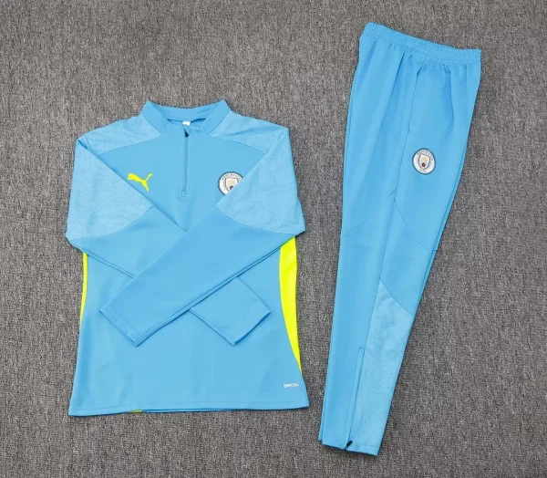 2024/2025 Manchester City Half-Pull Training Suit Blue football shirt 1:1 Thai quality