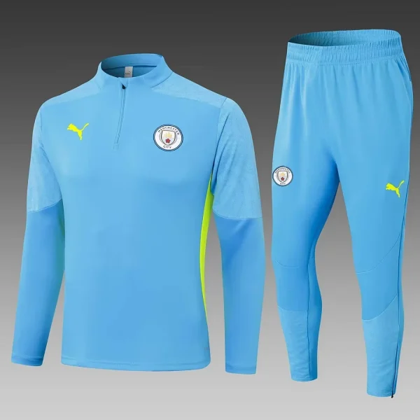 2024/2025 Manchester City Half-Pull Training Suit Blue football shirt 1:1 Thai quality