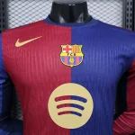 2024/2025 Player Version Long Sleeve Barcelona Home Football Shirt 1:1 Thai Quality