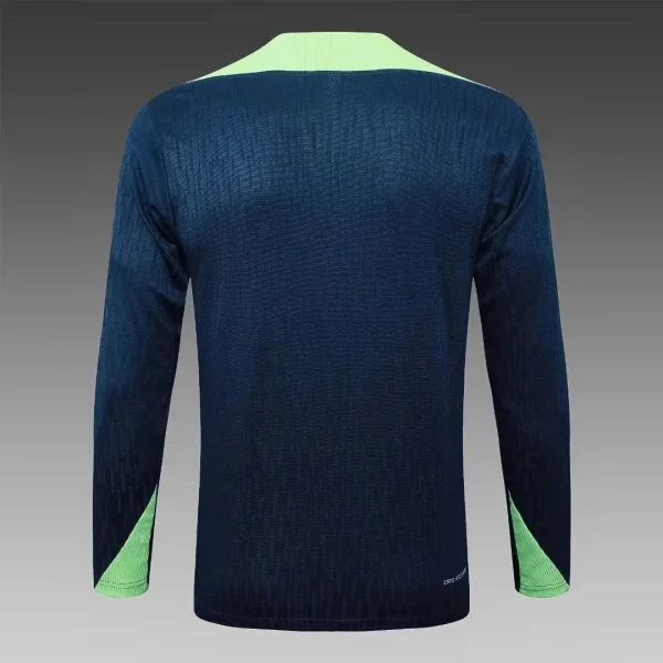 2024 Brazil Half-Pull Training Suit Dark Blue Football Shirt 1:1 Thai Quality Set