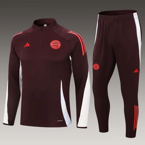 2024/2025 Bayern Munich Half-Pull Training Suit Dark Purple Football Shirt 1:1 Thai Quality