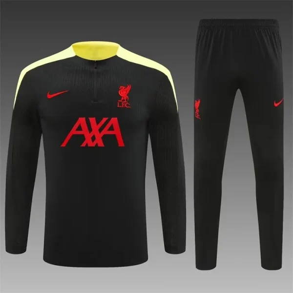 2024/2025 Liverpool Half-Pull Training Suit Yellow And Black Jersey 1:1 Thai Quality Set