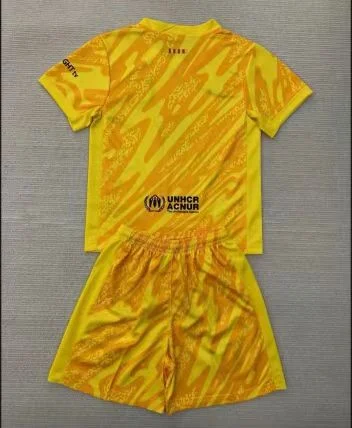 2024/2025 Barcelona Goalkeeper Yellow Football Shirt 1:1 Thai Quality Kids Size