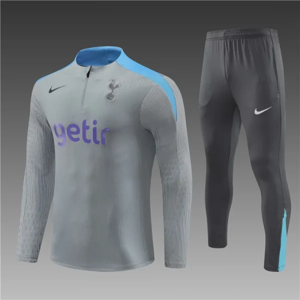 2024/2025 Tottenham Half-Pull Training Suit Light Grey Football Shirt 1:1 Thai Quality