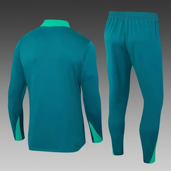 2024 Portugal Half-Pull Training Suit Dark Green Football Shirt Set 1:1 Thai Quality