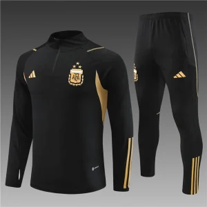 2023 Argentina Half-Pull Training Suit Black Jersey
