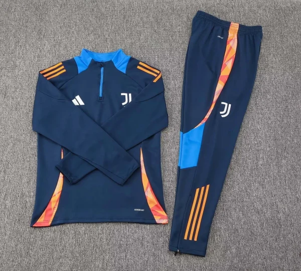 2024/2025 Juventus Half-Pull Training Suit Royal Blue  Football Shirt 1:1 Thai Quality