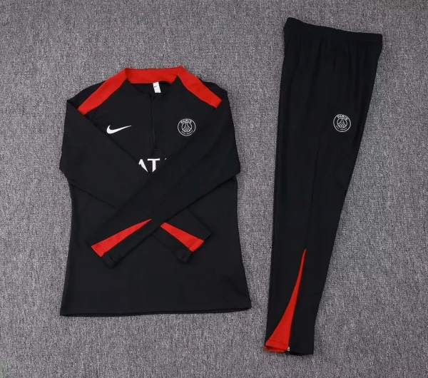 2024/2025 Psg Paris Saint-Germain Half-Pull Training Black Set 1:1 Thai Quality
