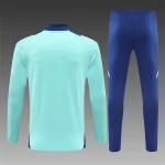 2024/2025 Manchester United Half-Pull Training Suit Lake Blue Football Shirt 1:1 Thai Quality