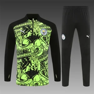 2024/2025 Manchester City Half-Pull Training Wear Fluorescent Green  Football shirt 1:1 Thai quality