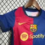 2024/2025 Barcelona Home Football Shirt 1:1 Thai Quality Kids Size (With Sponsor)